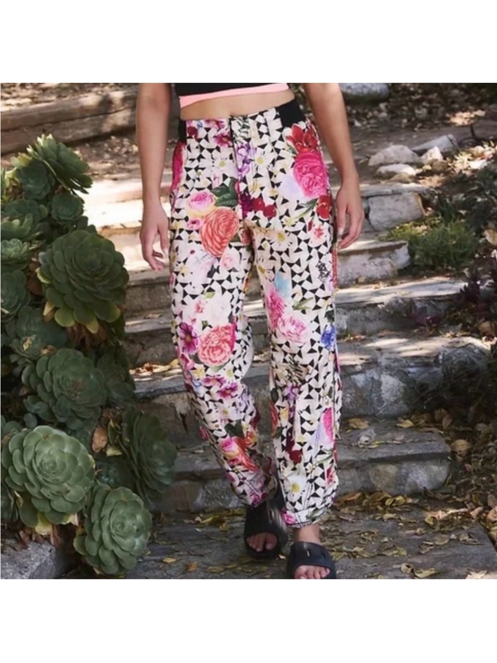 FP Movement by Free People Mesmerize Me Floral Relaxed Pants - Multicolor - Picture 1 of 2